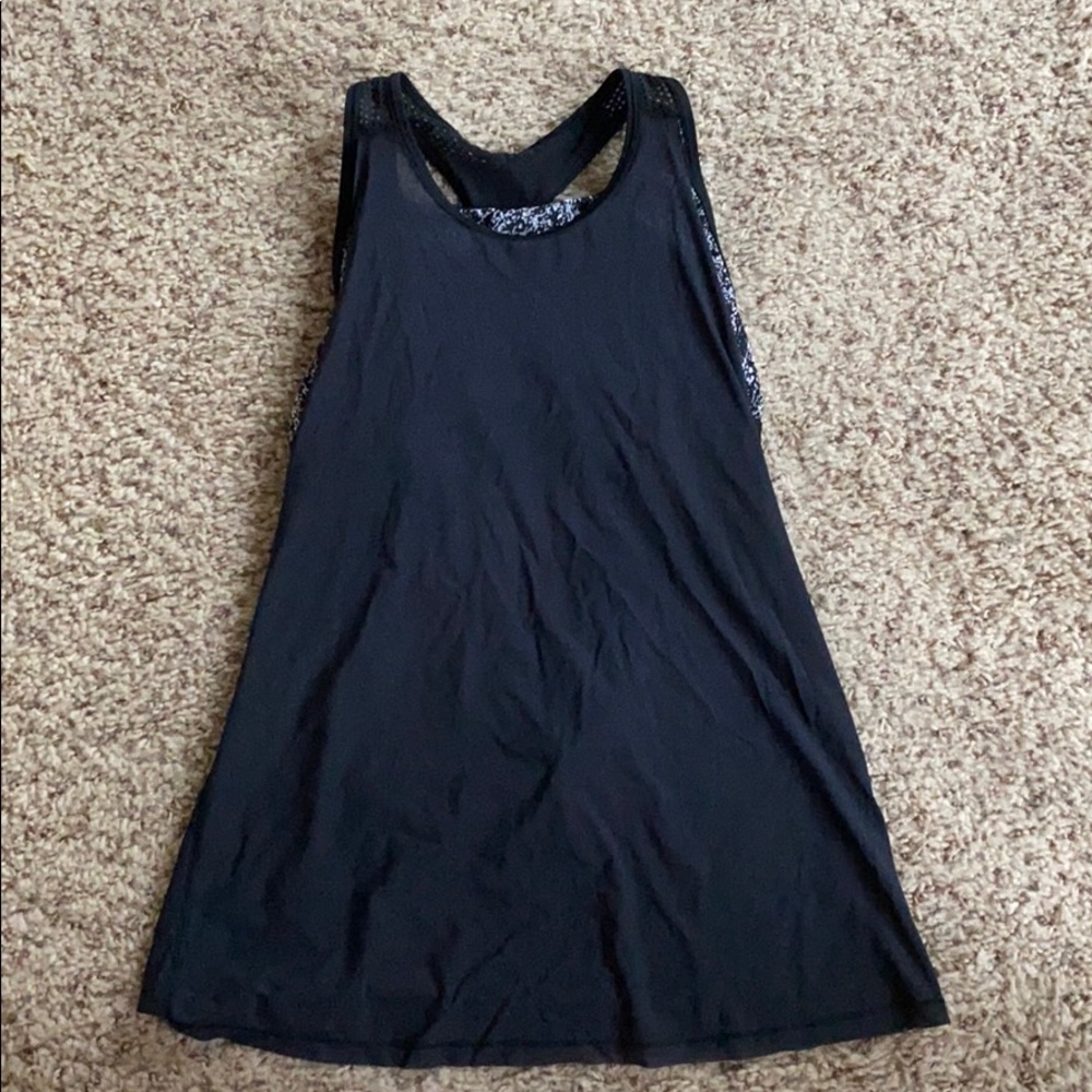 Black mesh lululemon racerback tank with bra